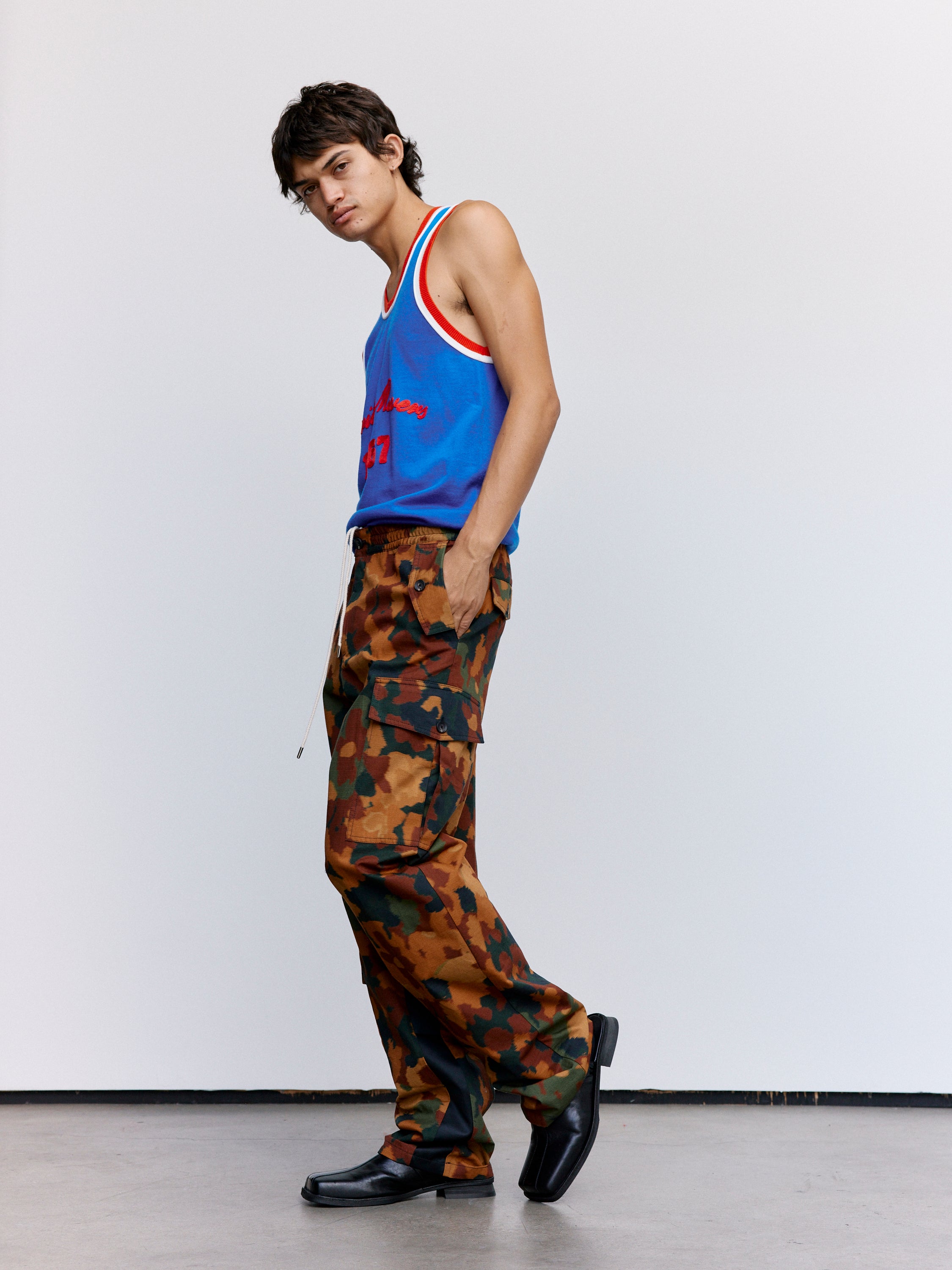 Wales Bonner Rip-Stop Cotton Message Cargo Trousers - Camo Tux