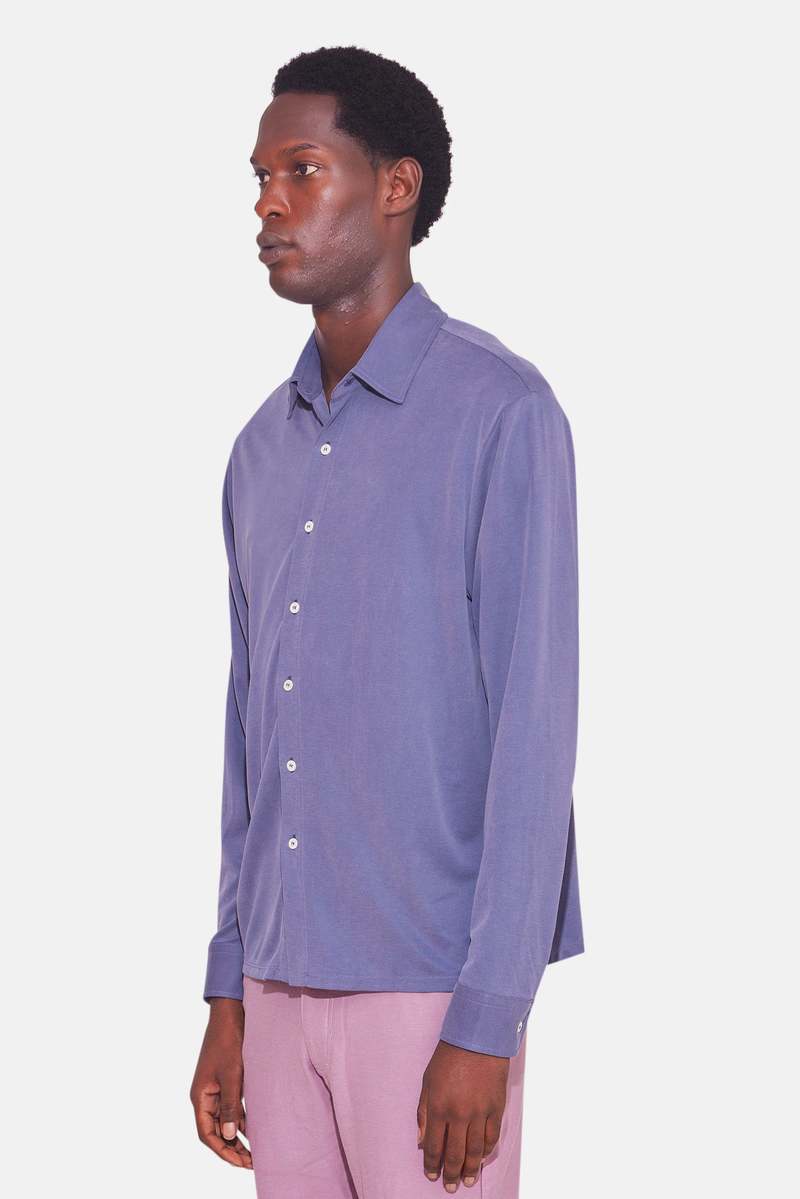 Blue&Cream Micro Pique Shirt - Blue