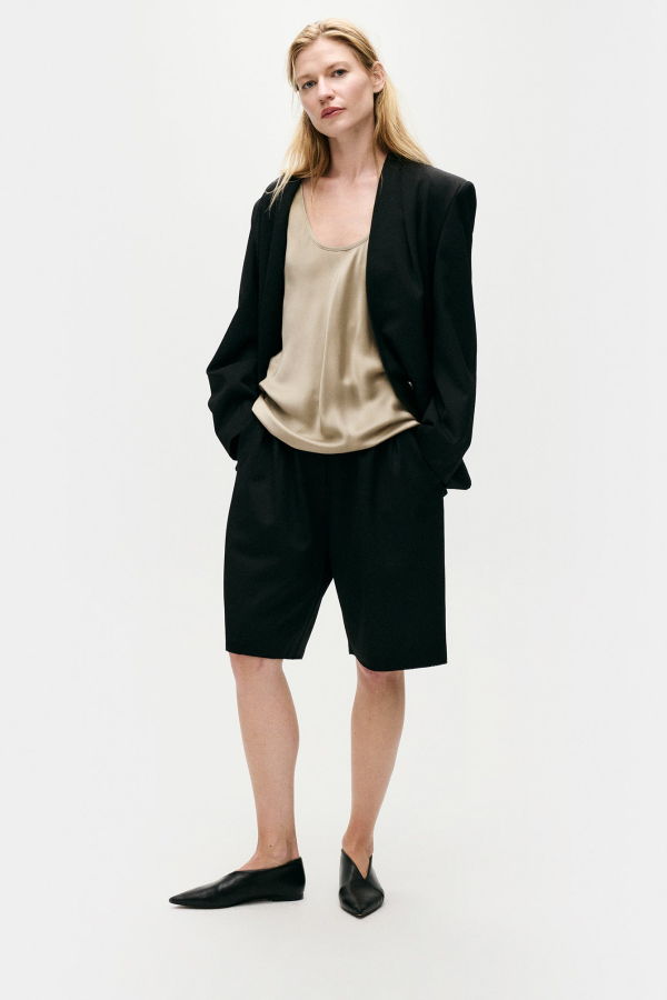 Silk Laundry SCOOP NECK TANK - GRAPHITE