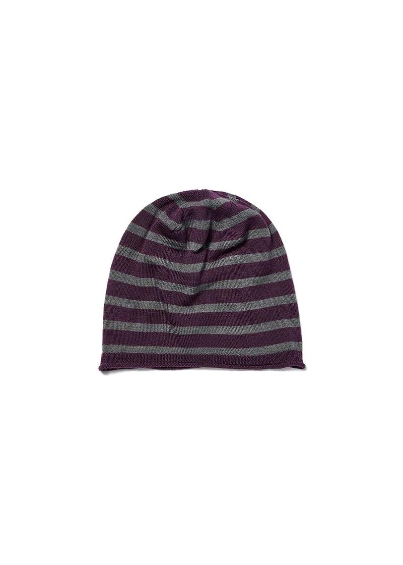 【OPEN YY】STRIPE JERSEY SLOUCHY BEANIE (2COLORS) OPEN YY Stripe Slouchy Beanie in Khaki Green in Khaki Green