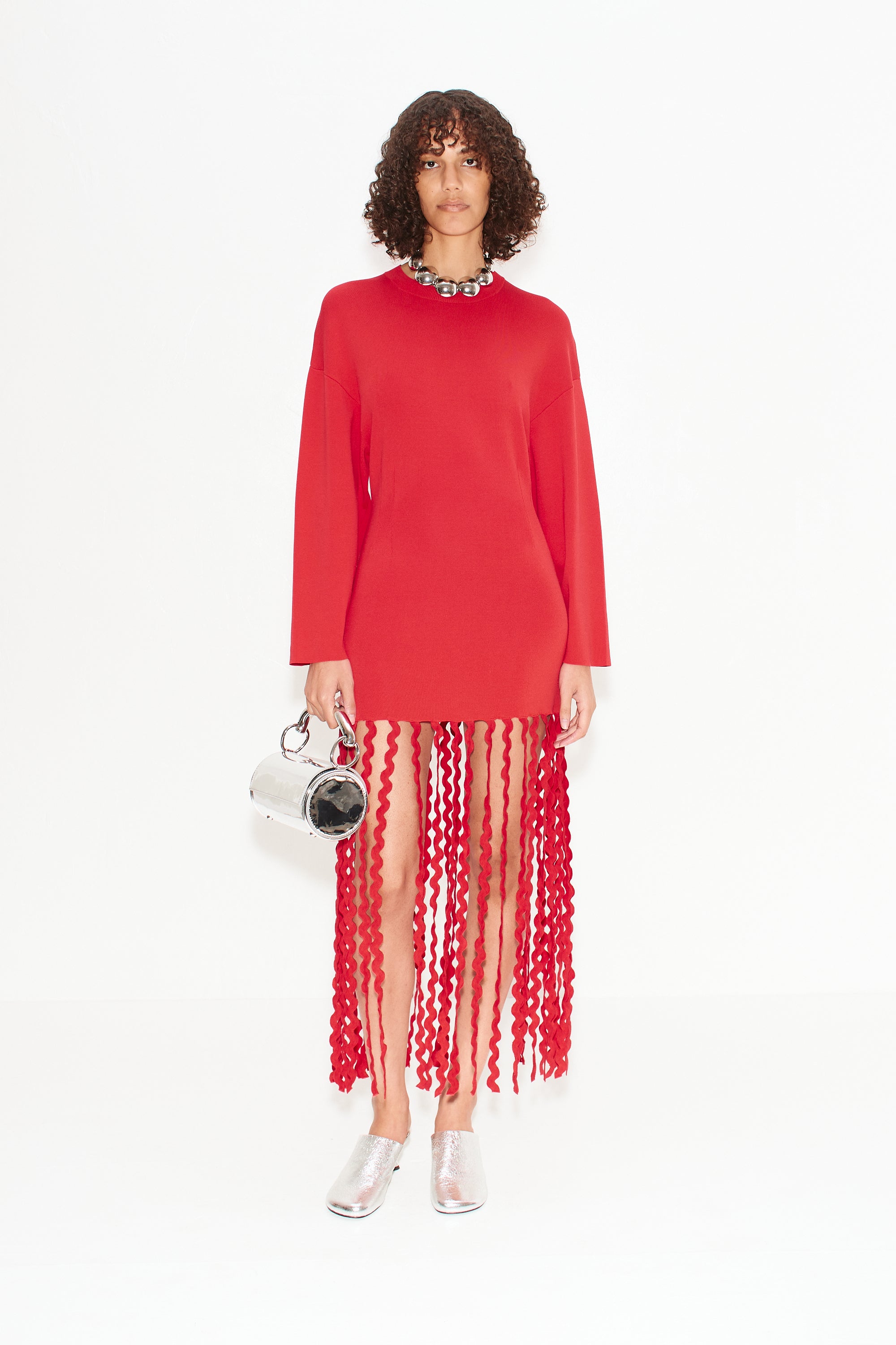 mini rib knit dress Lidia Rib Knit A-Line Mini Dress in scarlet red