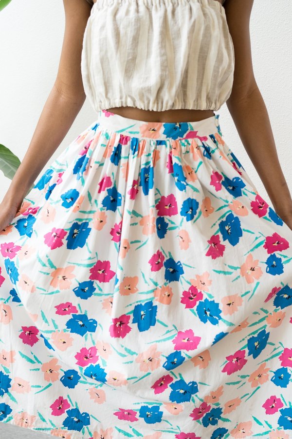 Vintage High Wasted Floral Print 70’S Skirt S Vintage High Wasted Floral Print 70’S Skirt S