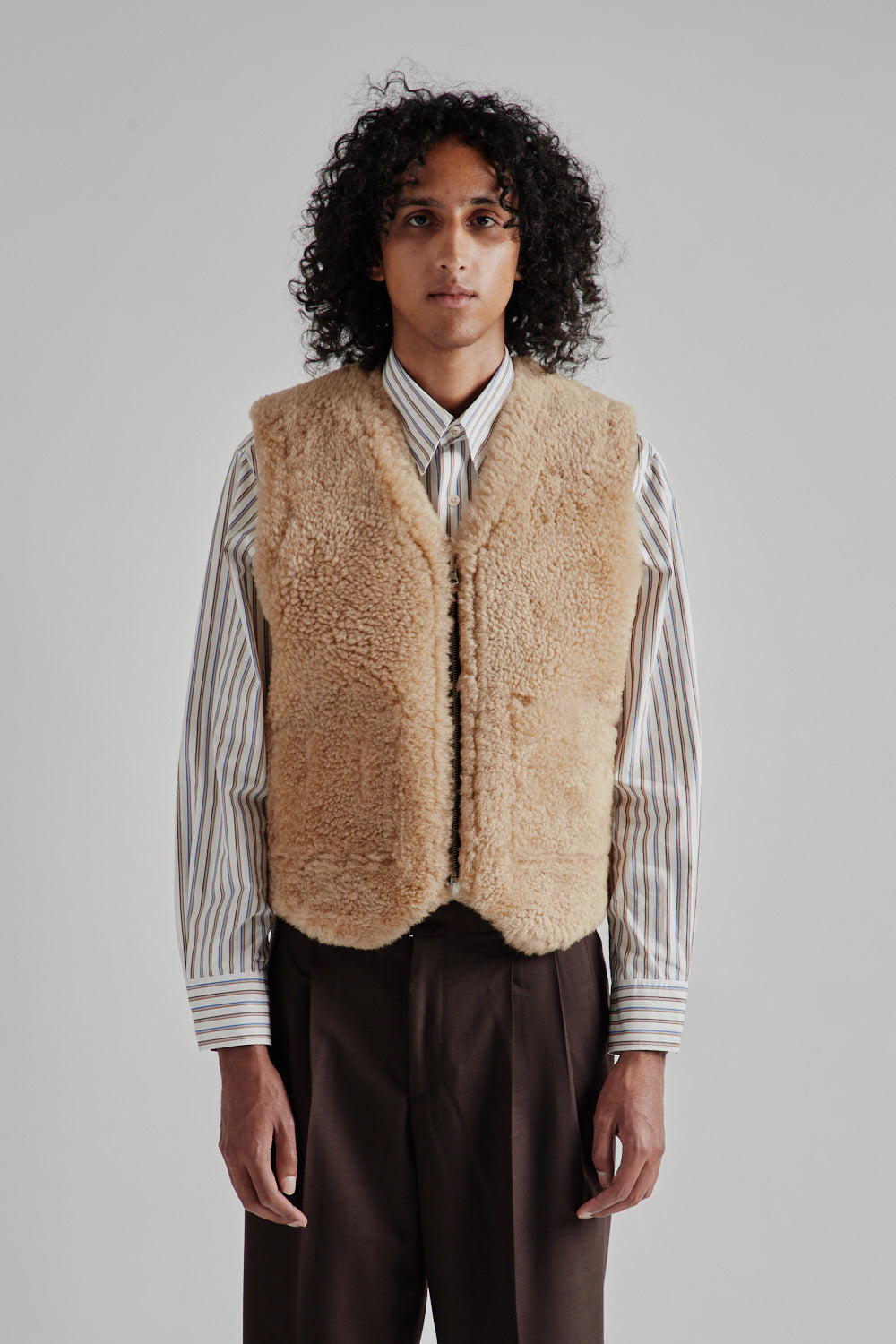 Sunflower Shearing Vest - Beige | Garmentory Sunflower Shearing Vest - Beige | Garmentory