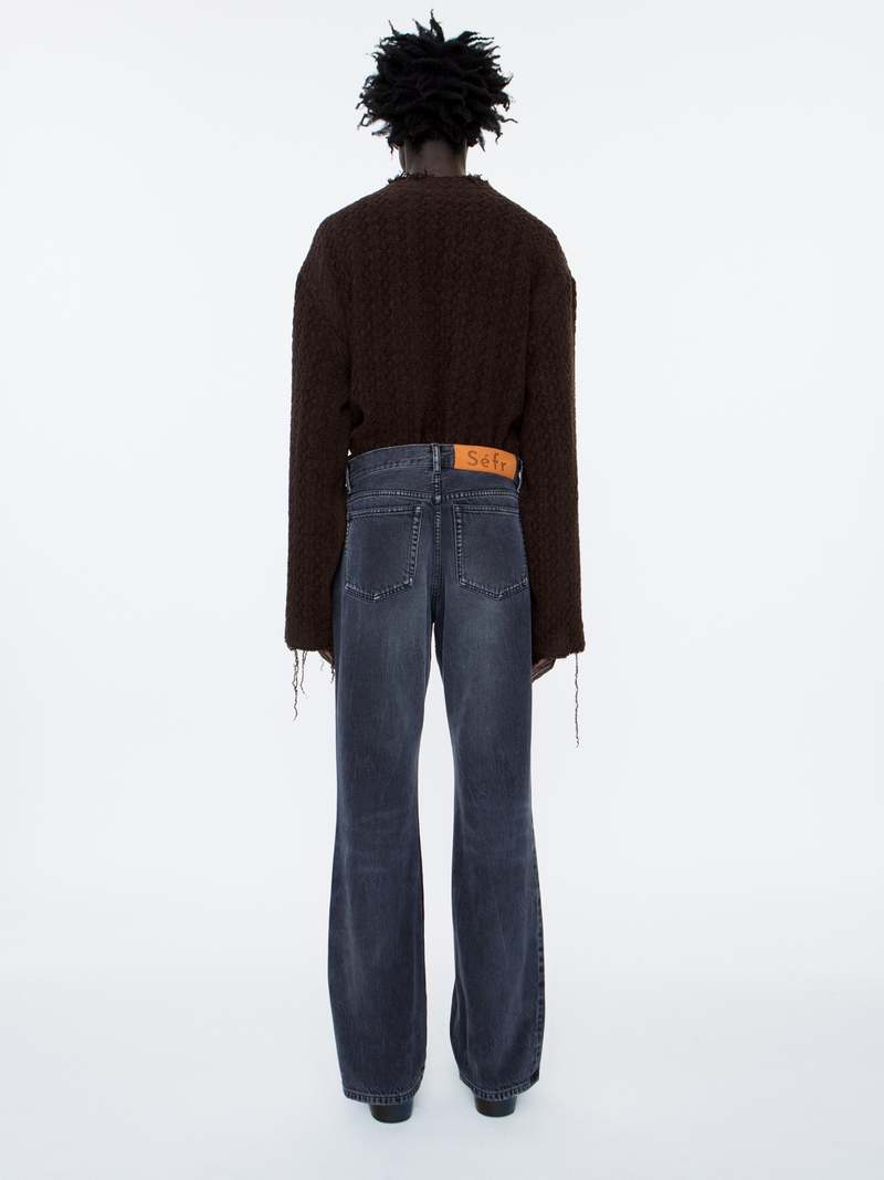 Séfr Rider Cut Jeans - Creased Black Wash | Garmentory
