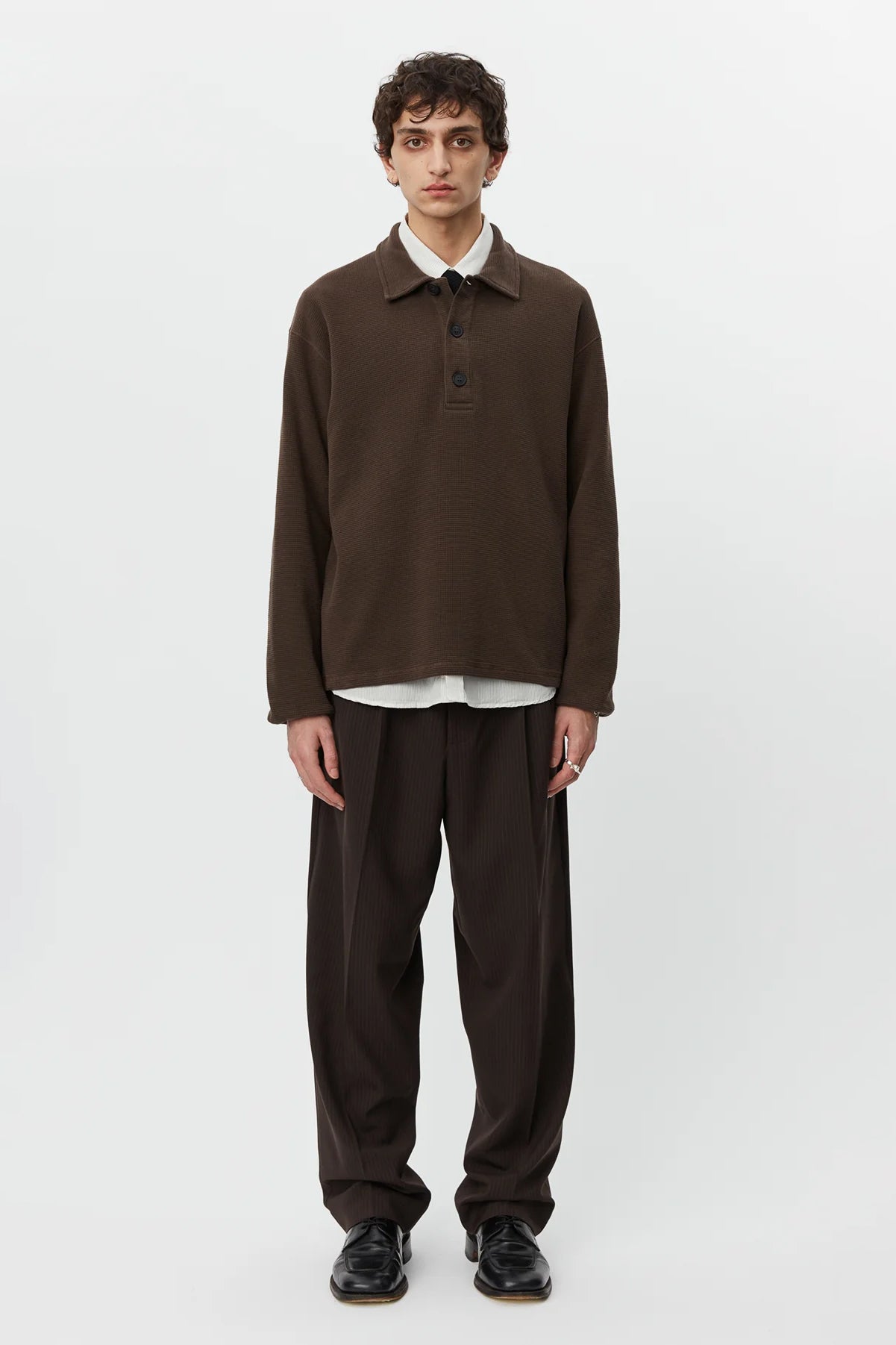mfpen Boucle Knit Polo Shirt - Brown | Garmentory