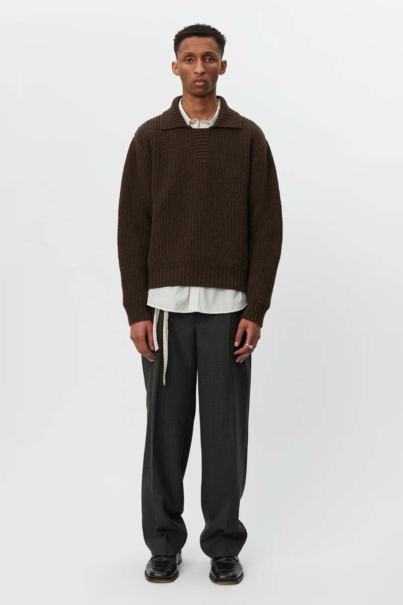 mfpen Collar Sweater - Dark Brown | Garmentory