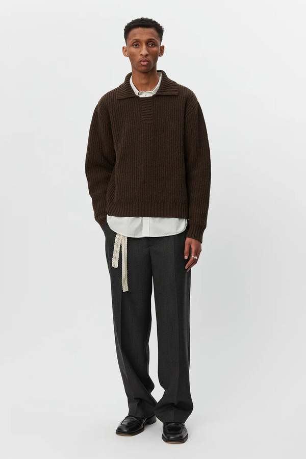 mfpen Collar Sweater - Dark Brown | Garmentory