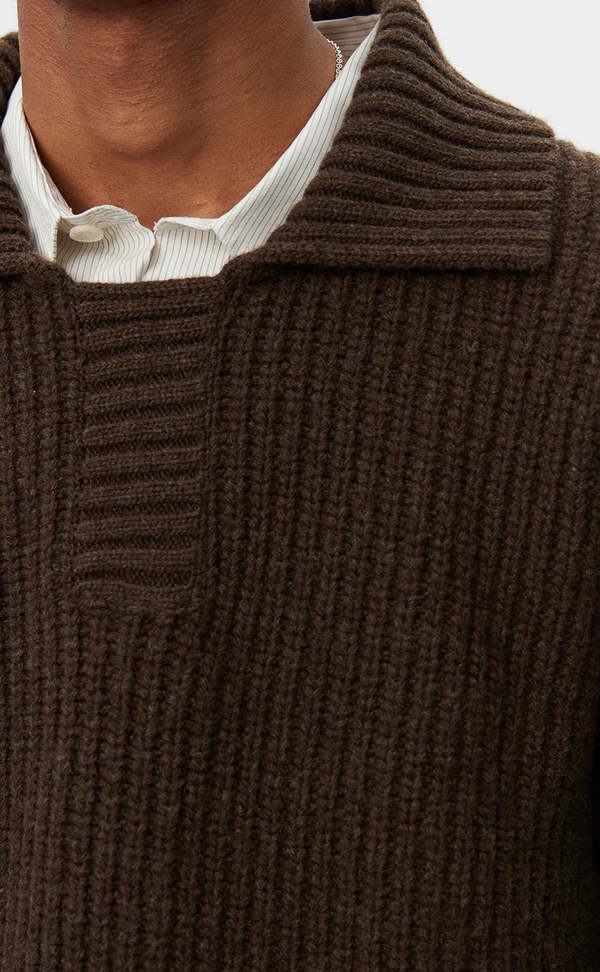 mfpen Collar Sweater - Dark Brown | Garmentory