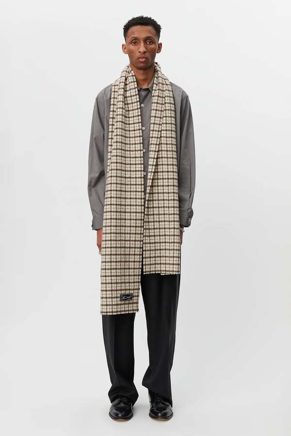 mfpen Wool Scarf - Beige Check | Garmentory