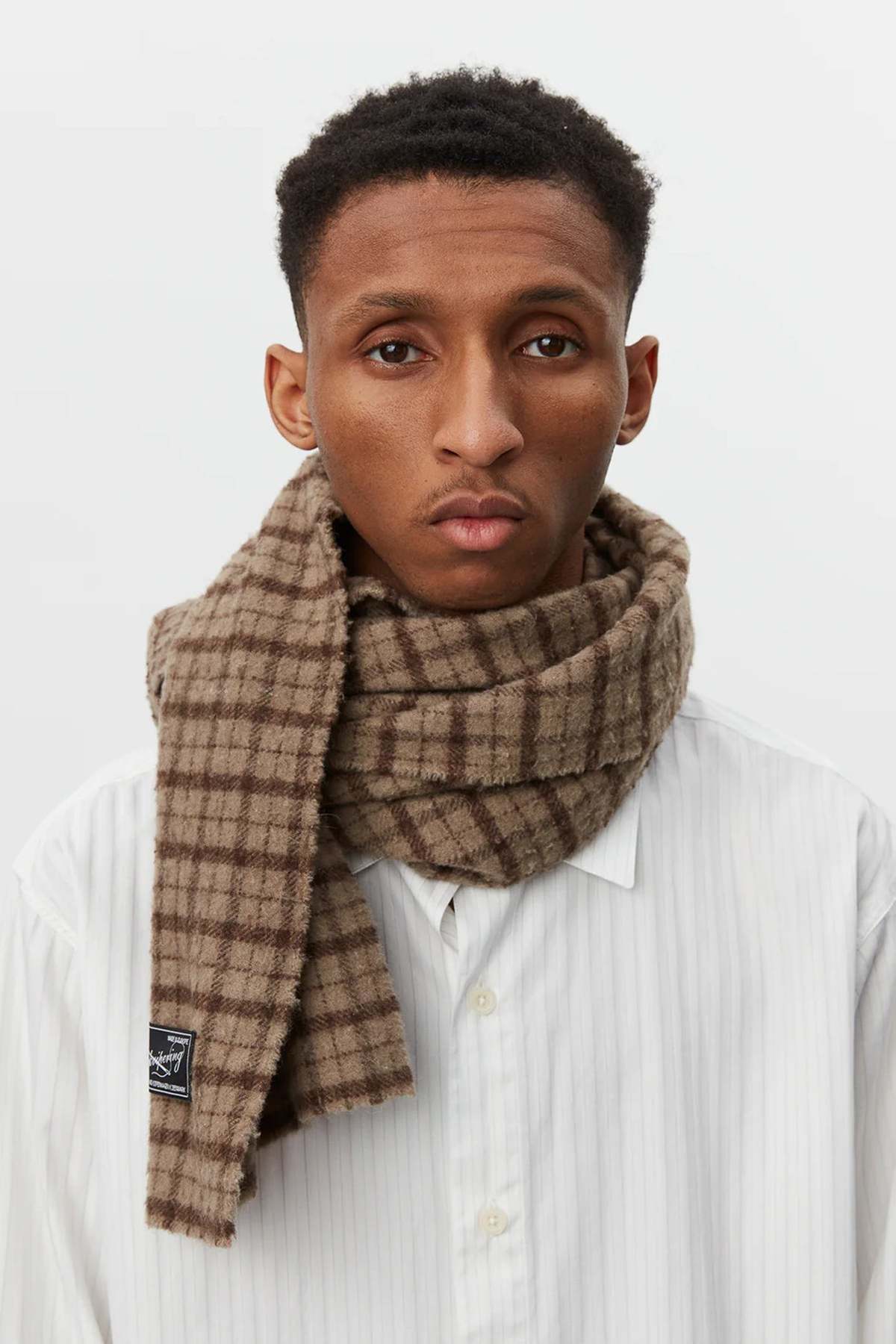 mfpenv Wool Scarf - Brown Check | Garmentory