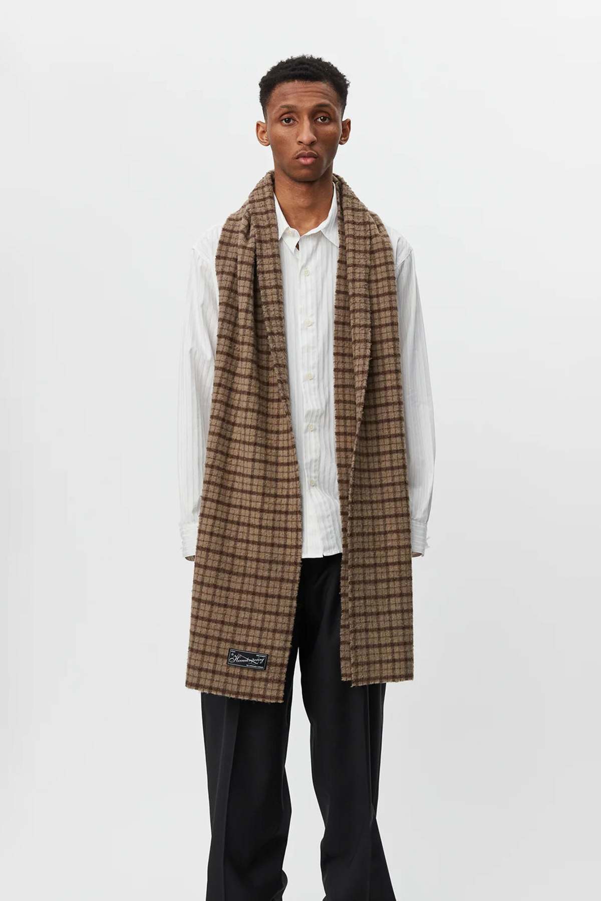 mfpenv Wool Scarf - Brown Check | Garmentory