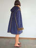 Vintage Suede Faux Shearling Overcoat - Blue - Thumbnail 4