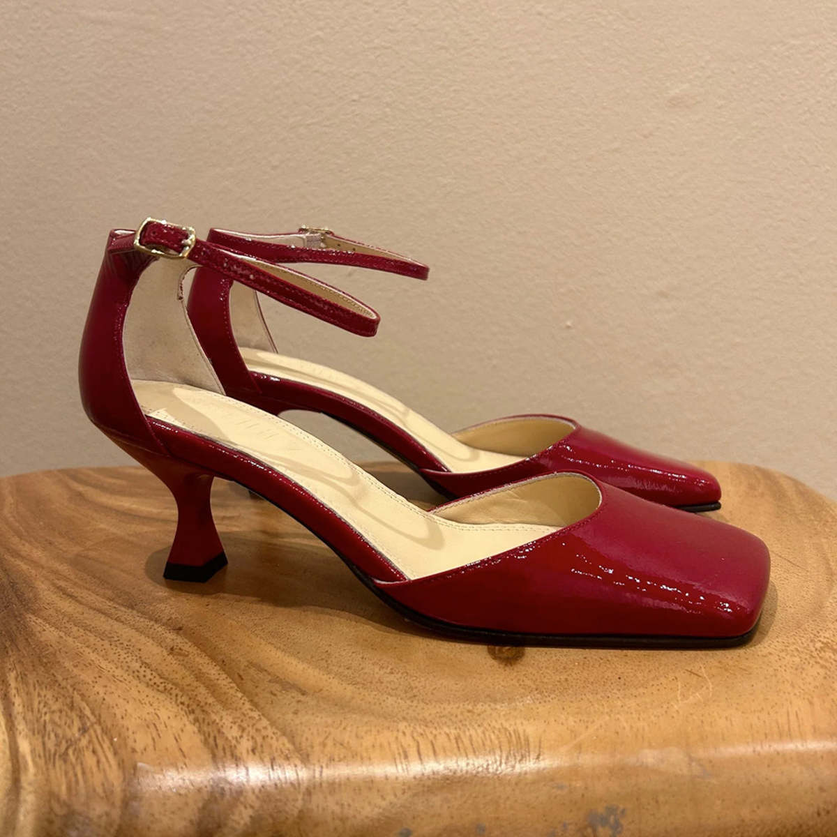 Souliers Martinez Fabiola Patent Leather Pumps - Berry - Image 1 of 4