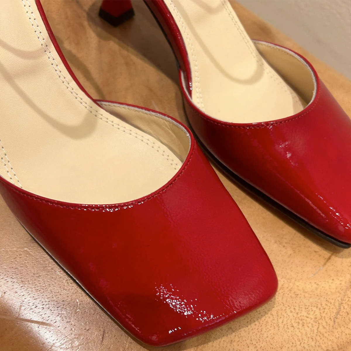 Souliers Martinez Fabiola Patent Leather Pumps - Berry - Image 2 of 4