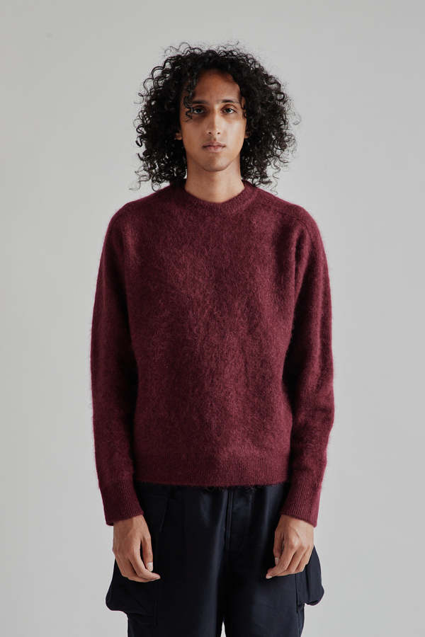 KAPTAIN SUNSHINE Royal Alpaca Knit P/O - Burgandy | Garmentory