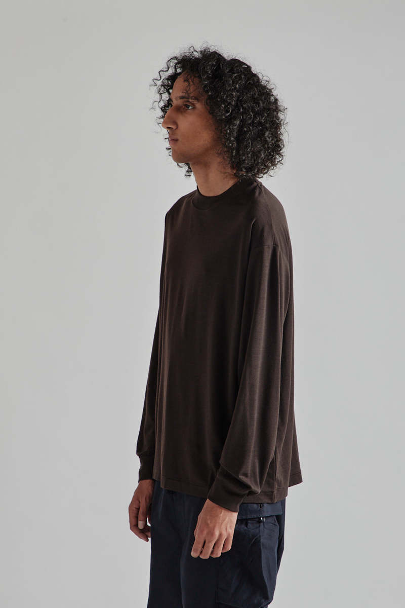 KAPTAIN SUNSHINE Super Soft Merino Tenjiku L/S Tee - Brown