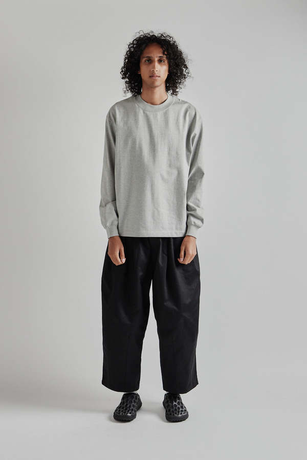 KAPTAIN SUNSHINE Suvin Supima Tube L/S Tee Heavy - Feather Grey