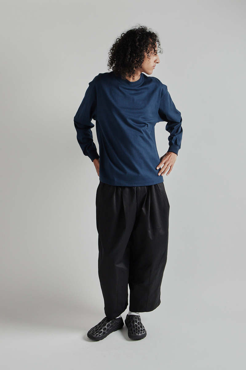 KAPTAIN SUNSHINE Suvin Supima Tube L/S Tee Heavy - Steel Navy 