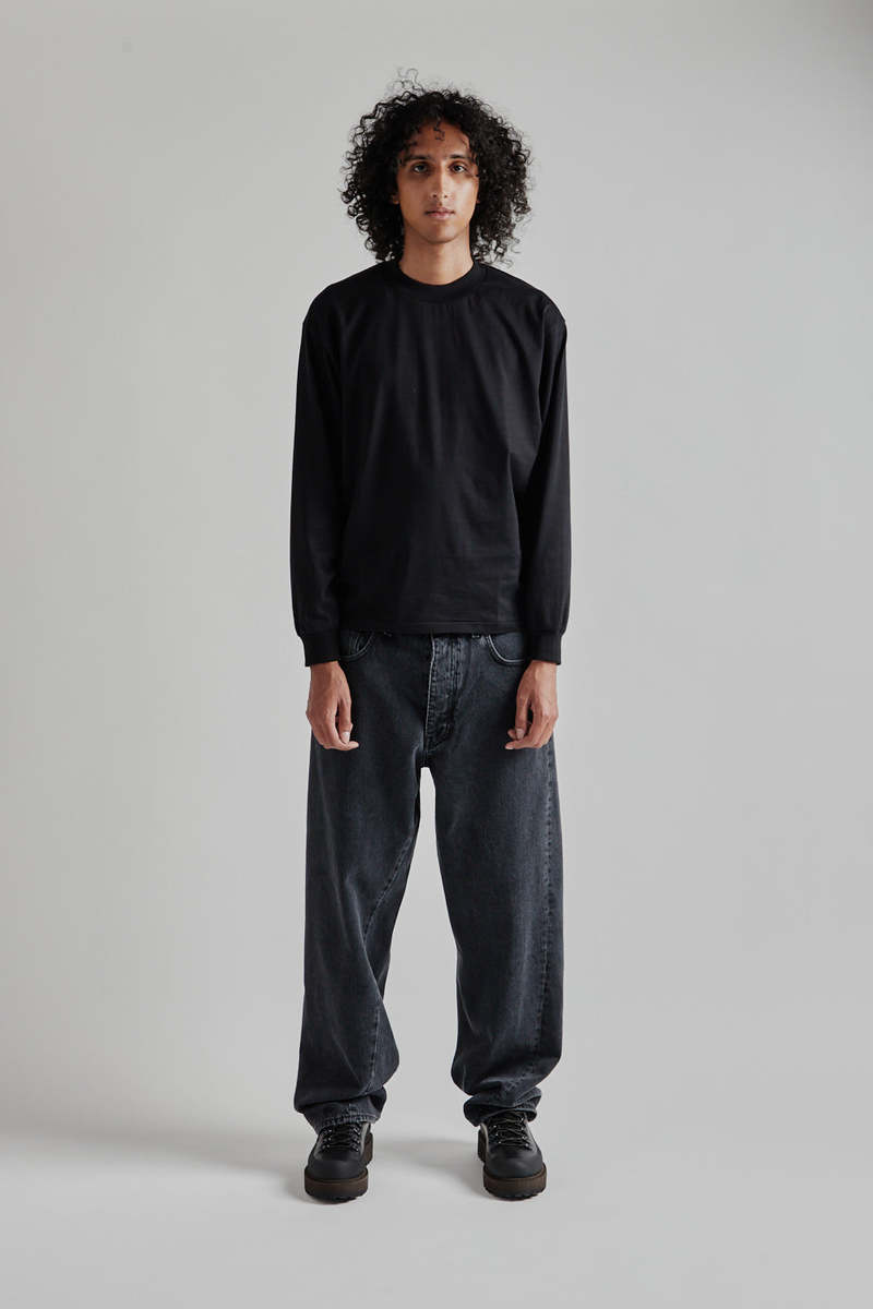 KAPTAIN SUNSHINE Suvin Supima Tube L/S Tee Light - Black