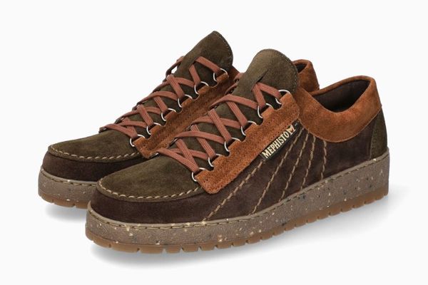 Mephisto Rainbow Dark Brown Velours Suede Shoes - Dark Brown  display picture 2