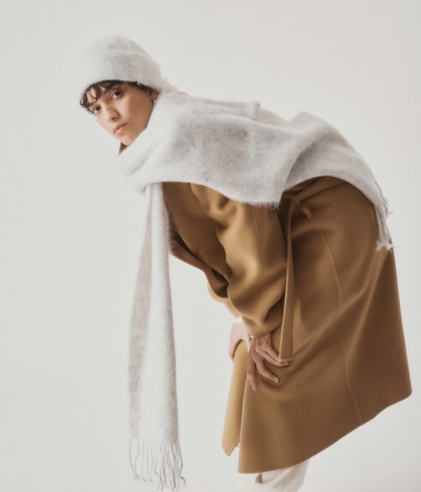 SAYAKA DAVIS NEW YORK Brushed Mohair Beanie - Blizzard