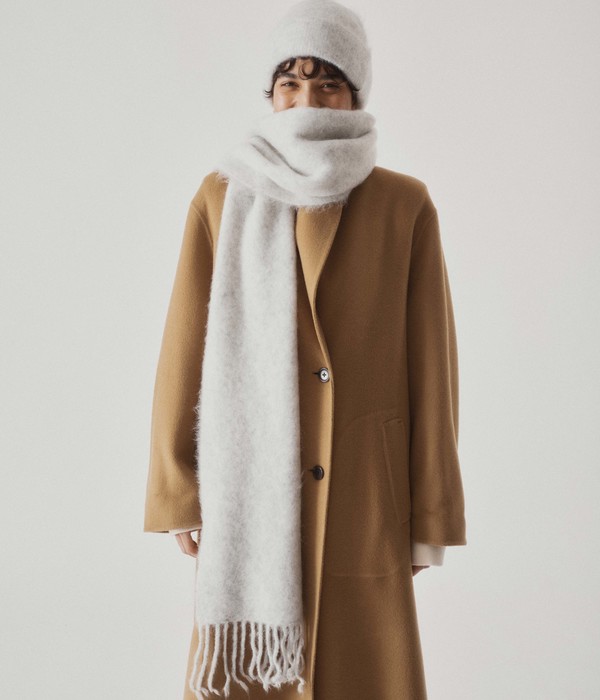 SAYAKA DAVIS NEW YORK Brushed Mohair Beanie - Blizzard