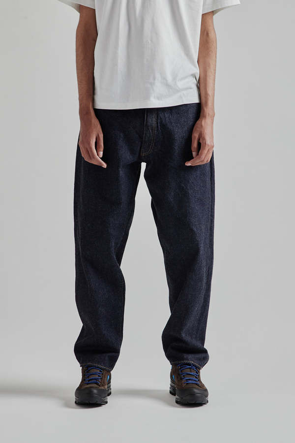 KAPTAIN SUNSHINE 5P Zipper Front Denim Pants - Indigo One Wash