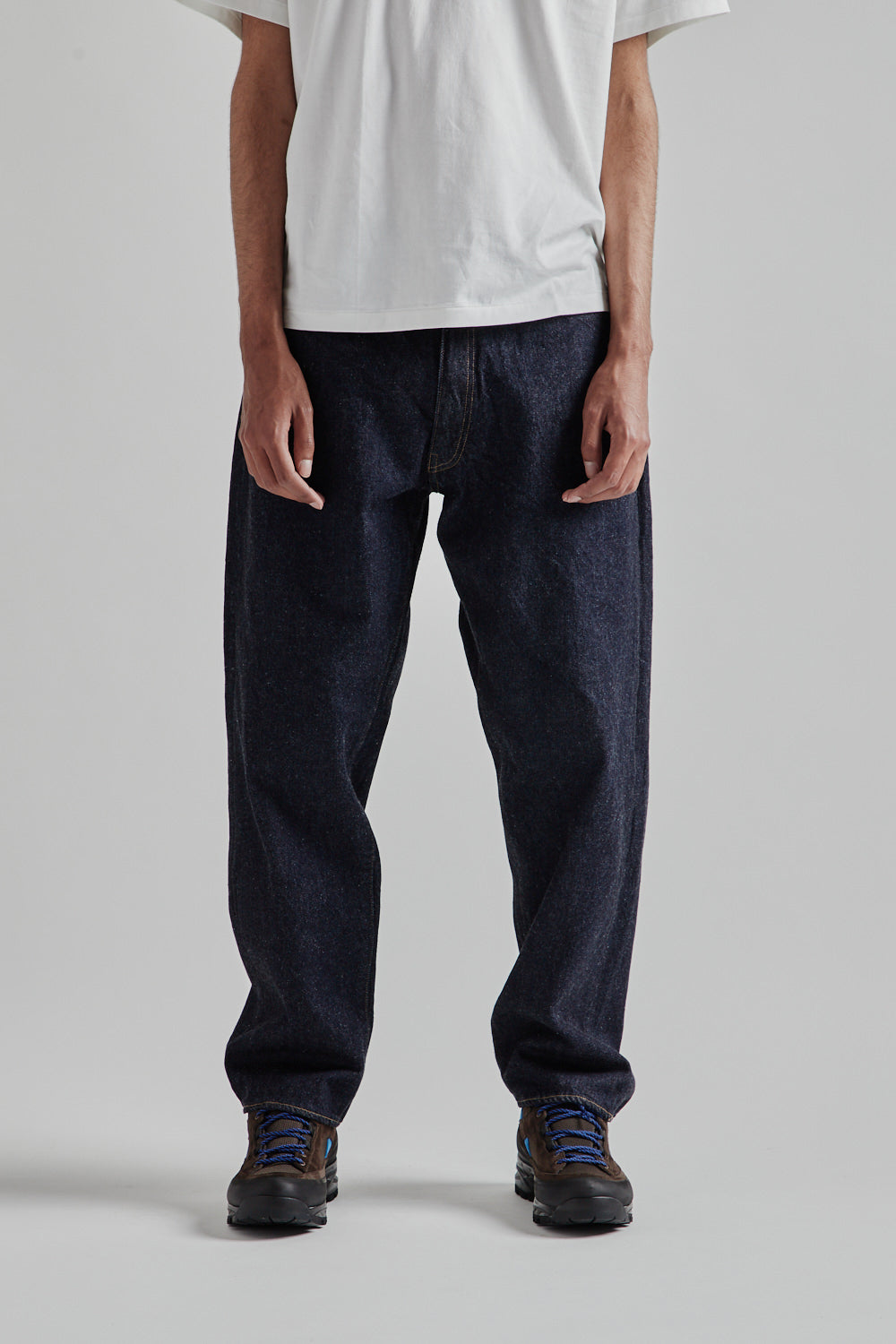 KAPTAIN SUNSHINE 5P Zipper Front Denim Pants - Indigo One Wash