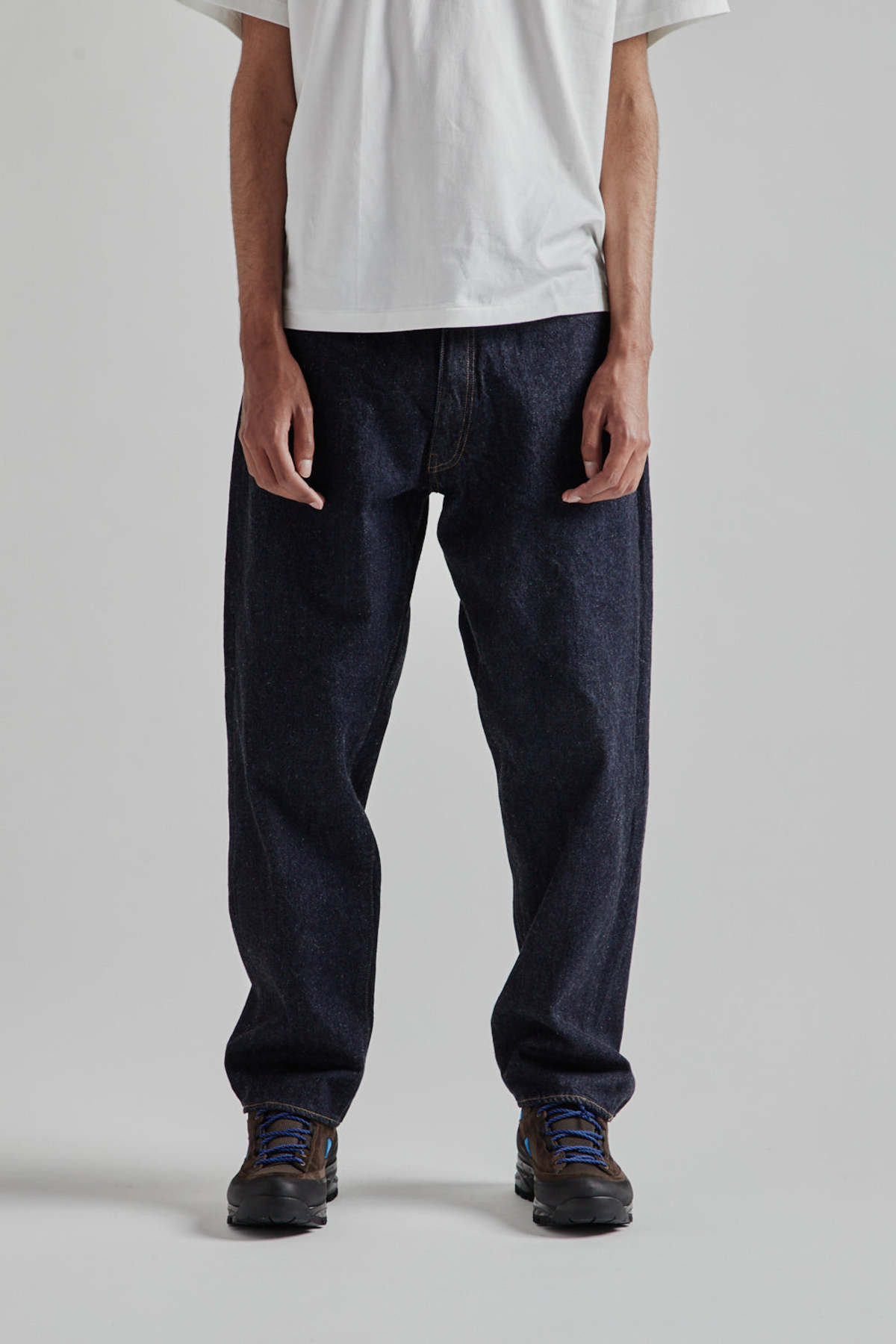 KAPTAIN SUNSHINE 5P Zipper Front Denim Pants - Indigo One Wash