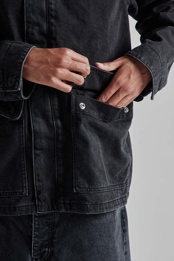 Sunflower Fatigue Jacket - Black Washed | Garmentory