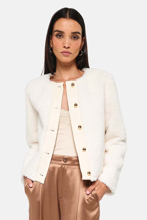 Cami NYC Pavan Sherpa Jacket - Ecru