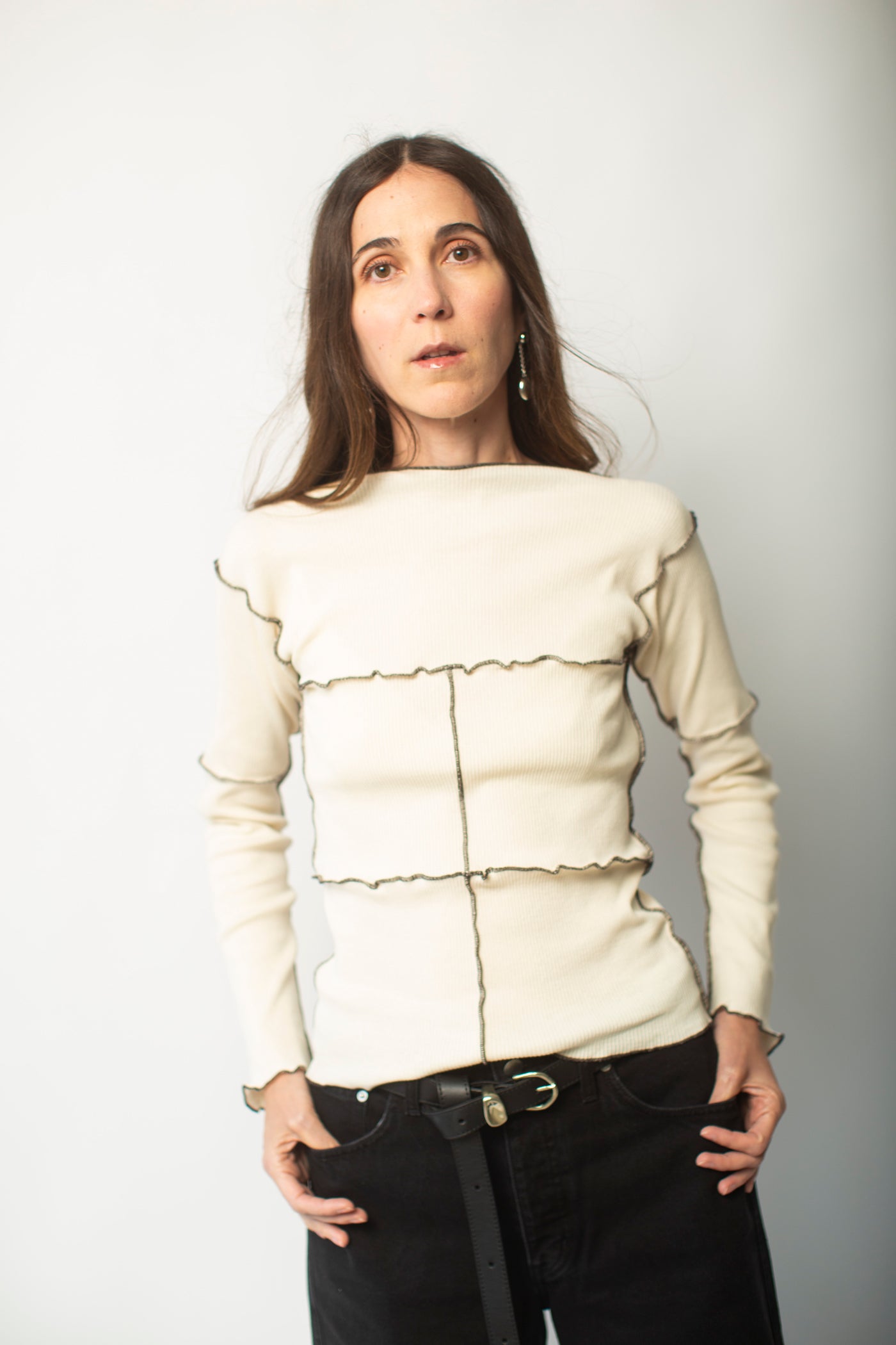 Baserange Cinder Long Sleeve Tee - Cream | Garmentory