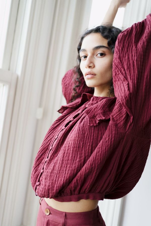OhSevenDays Juliet Top - Burgundy