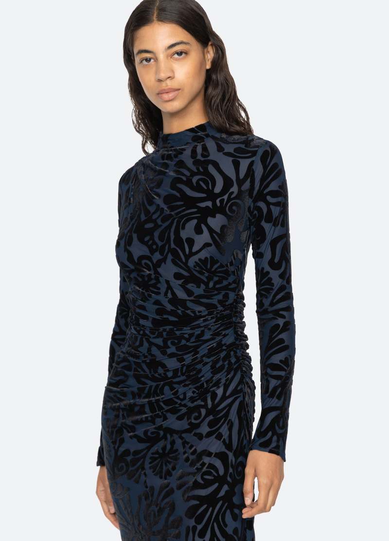 pauline sequin long sleeve dress in black Interstella Sequin Long Sleeve Mini Dress Black