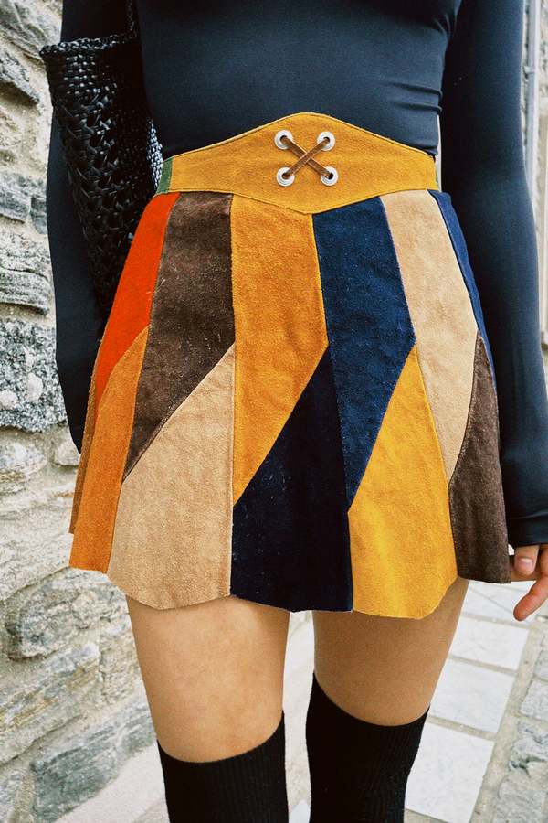 [ NERDY ]★韓国人気★COLOR BLOCK SKIRT SET NERDY ]☆韓国人気☆COLOR BLOCK SKIRT SET