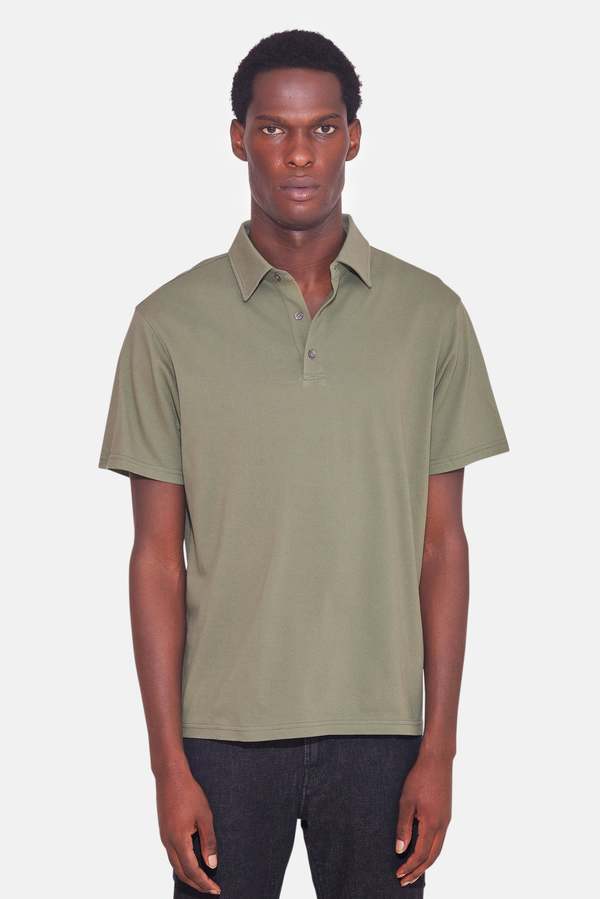 Blue&Cream Atlantic SS Pique Polo - Olive | Garmentory