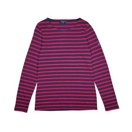 【SAINT JAMES】Vaujany U Long Sleeve T-Shirt Women's Striped Long Sleeve T-Shirt with Heart Elbow Patches