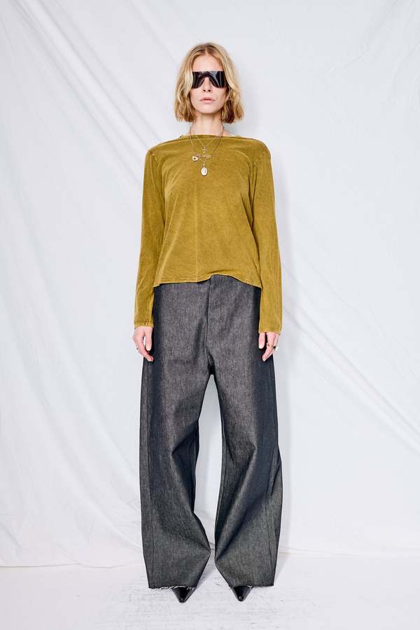 Gabriela Coll Garments No.227 Black Denim Full Trousers - Black