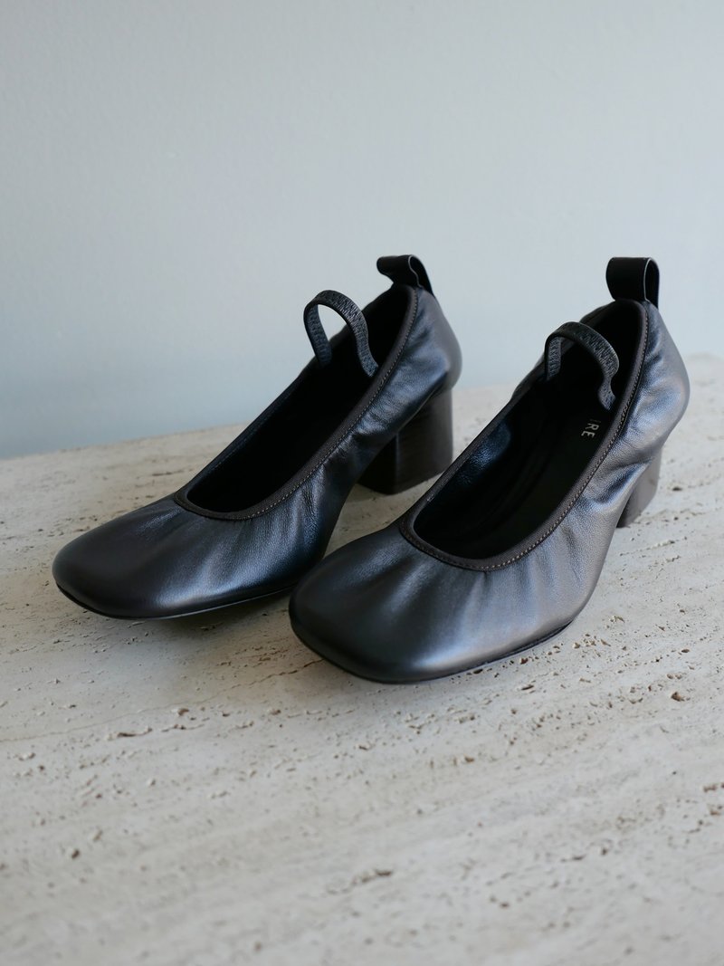 Lemaire SQUARE HEELED BALLERINA - DARK CHOCOLATE | Garmentory