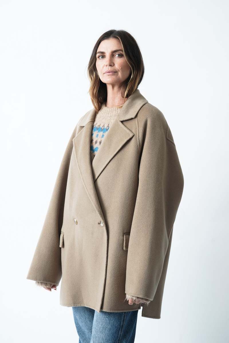 コート Loulou Studio FW24 Ivory wool blend Gary coat (GARY IVORY) Loulou Studio Ivory Wool Blend Gary Coat | italist