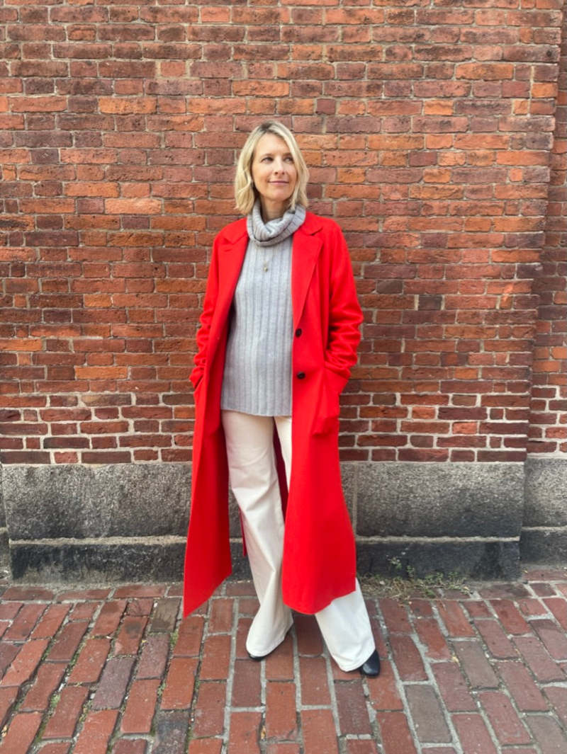 Harris Wharf London Long Boxy Coat Red Garmentory