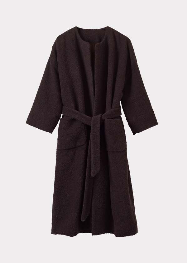 Caramel Wool Blanket Coat - Chocolate