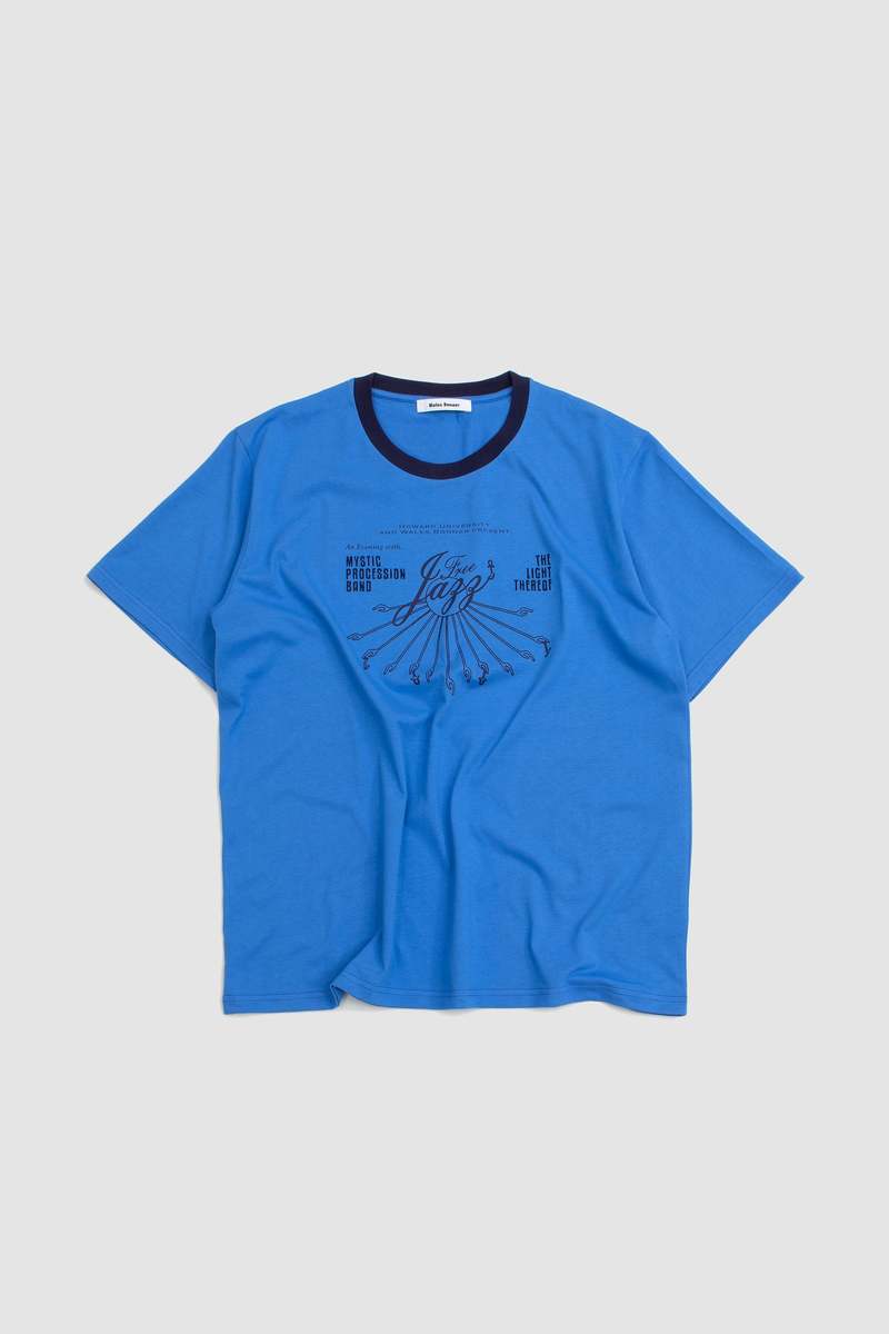 Wales Bonner Saturn T Shirt - Jersey Blue | Garmentory Wales Bonner Saturn T Shirt - Jersey Blue | Garmentory