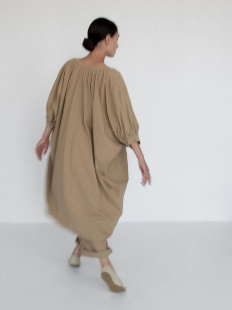 Modern Weaving Oversized Button Down Parchment Poplin in Eggshell