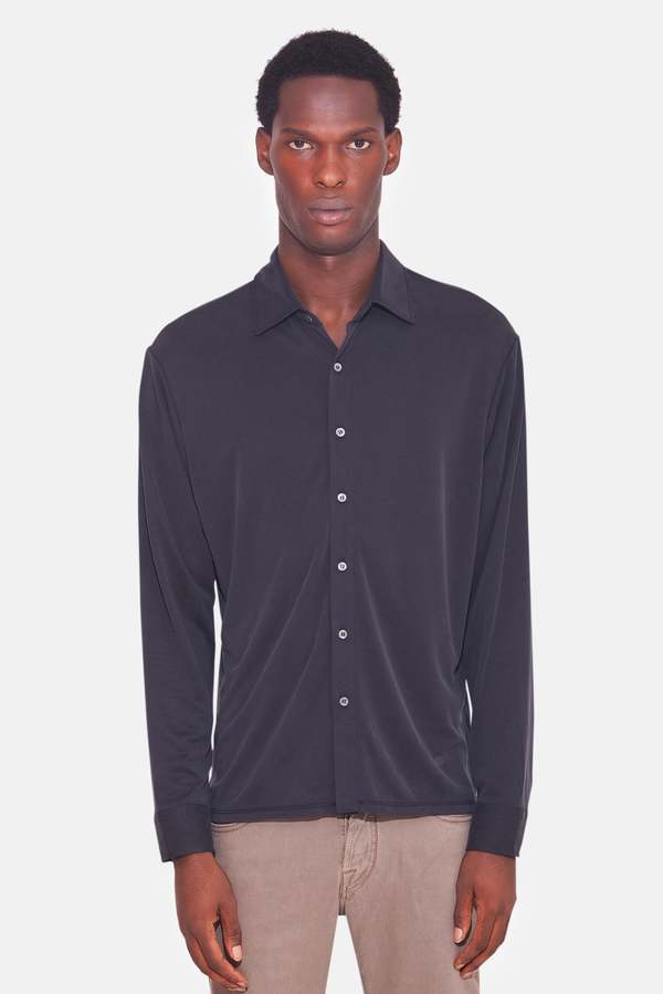 Blue&Cream Micro Pique Shirt - Black