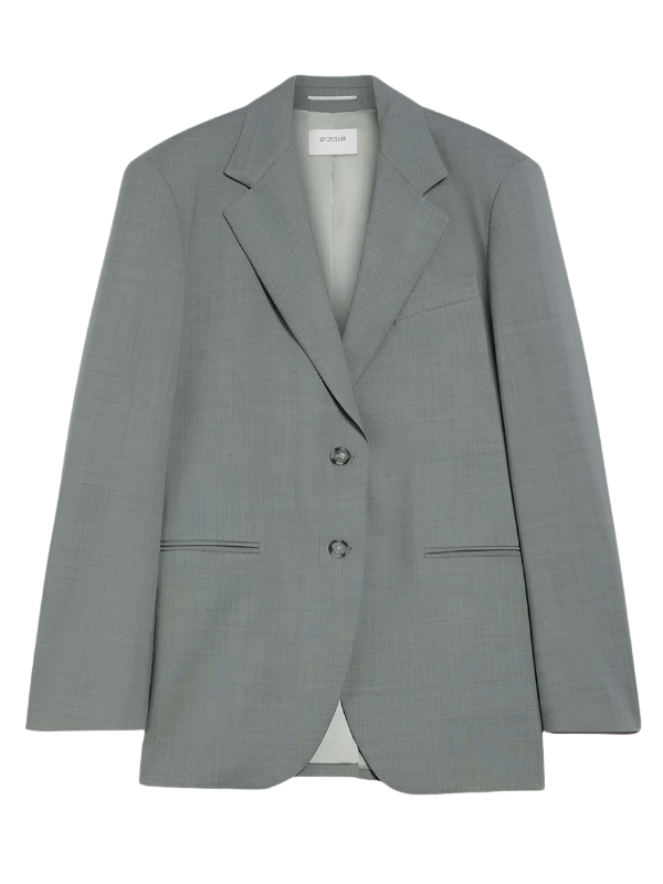 [LOW CLASSIC] / ☆ 24SS OVERSIZED 3-BUTTON WOOL BLAZER /GREY LOW CLASSIC SS24 Oversized Boxy Blazer - Grey | Garmentory