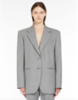 Sportmax Baffo Oversized Blazer - Light Grey - Thumbnail 3