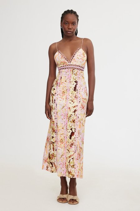 plaid midi slip dress Chaser Flannel Midi Slip Dress XS