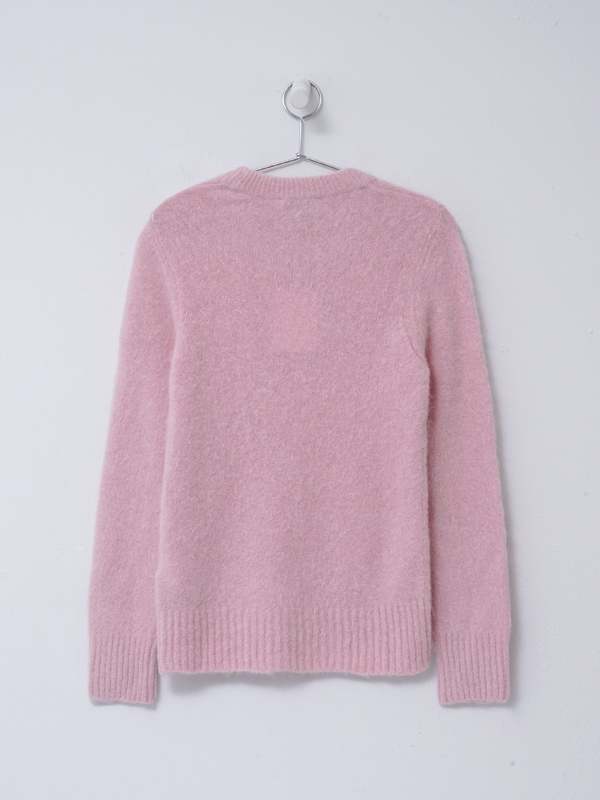 GANNI アルパカ ピンク クルーネック ニット XS Ganni Brushed Alpaca O-neck - Chalk Pink | Garmentory