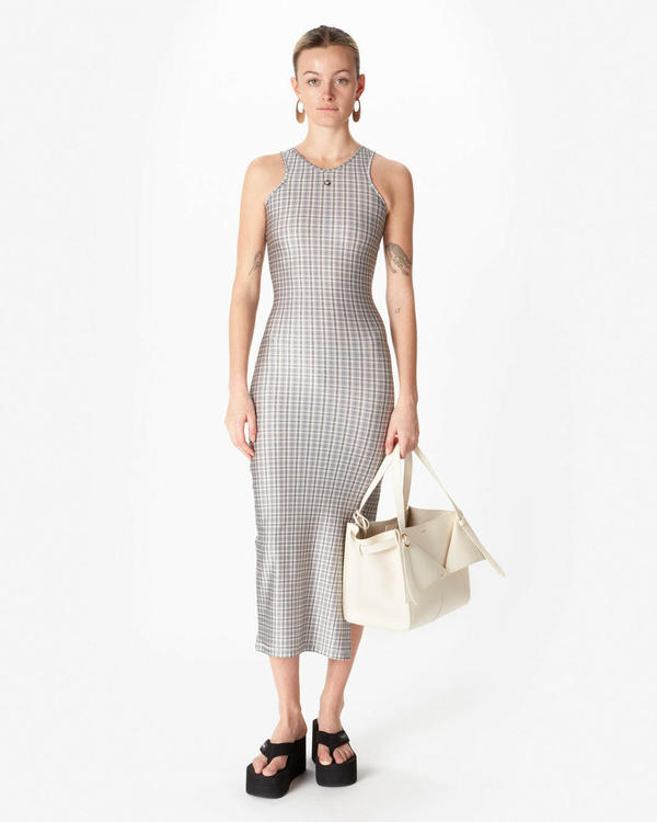 Coperni Tank Top Dress - Green/White Check